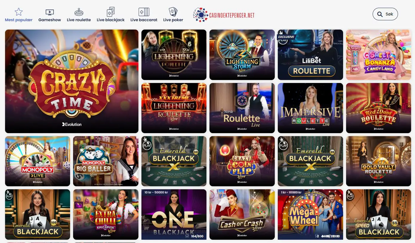 Live casino hos Lilibet