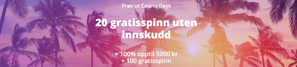 Casino Days! 20 gratisspinn uten innskudd